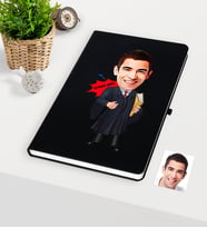 BK Gift Kişiye Özel Bay Avukat Karikatürlü Siyah Defter - 1