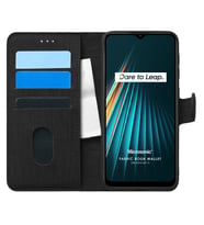 Microsonic Realme 5i Kılıf Fabric Book Wallet Siyah