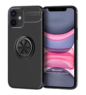 Microsonic Apple iPhone 11 Kılıf Kickstand Ring Holder Siyah