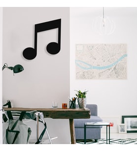 New Jargon - Müzik ve Nota Metal Tasarım Tablosu 50x45cm (Siyah)