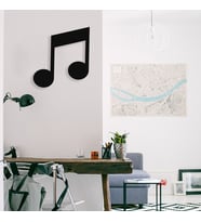 New Jargon - Müzik ve Nota Metal Tasarım Tablosu 50x45cm (Siyah)