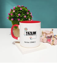 Yazılım Mühendisi Tasarımlı Kişiye Özel Yazılım Mühendisi Kupa Bardak Kırmızı