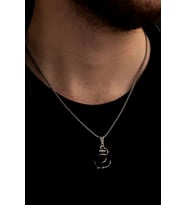 Gemi Çapası Gümüş Erkek Kolye Zincir Orta Boy 6014700916923
