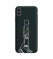 Iphone Xs Çizgi Tasarımlı Siyah Lansman Telefon Kılıfı