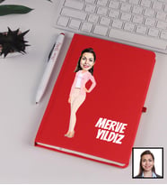 Kişiye Özel Karikatürize Pembelim Defter Kalem Seti Kırmızı 91349
