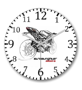 Ducati Exclusiva Streetfighter Duvar Saati Bombeli Gercek Cam