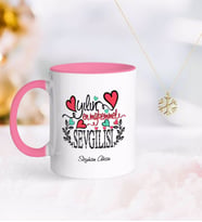 BK Gift Kişiye Özel Yılın En Mükemmel Sevgilisi Pembe Kupa ve Kar Tanesi Kolye (Model 1)