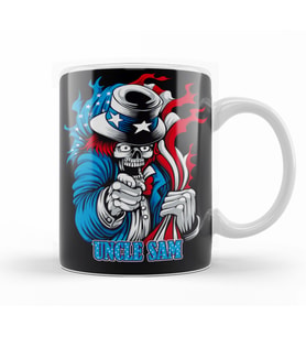 Uncle Sam Tio Sam Kupa Bardak Porselen