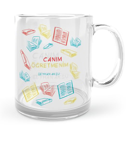 BK Gift Kişiye Özel Canım Öğretmenim Cam Kupa Bardak  3