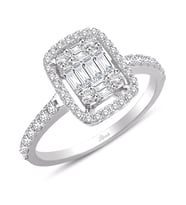 0.72 Ct Baget Pırlanta Modern Tasarım Yüzük