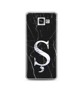 Samsung A3 (2016) Siyah Mermer Harf Tasarımlı Telefon Kılıfı Ş-Harfi 