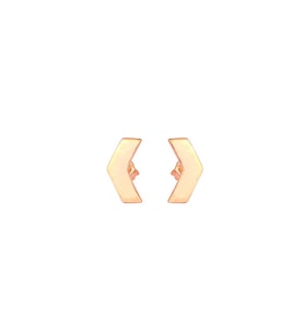 925 Ayar Gümüş Minik Chevron Küpe, Beyaz Rose (Pembe)-Standart