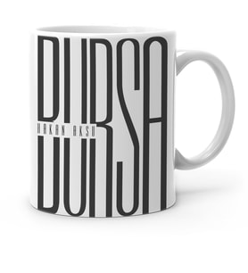 BK Gift Kişiye Özel Bursa Tasarımlı Beyaz Kupa Bardak  1