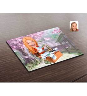 BK Gift Kişiye Özel Kadın Patron Karikatürlü Ahşap Puzzle-6