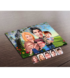 BK Gift Kişiye Özel Aile Karikatürlü Ahşap Puzzle-6