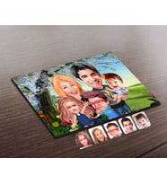 BK Gift Kişiye Özel Aile Karikatürlü Ahşap Puzzle-6