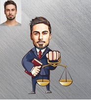 Kişiye Özel Avukat Karikatürlü Ahşap Magnet Bay-3