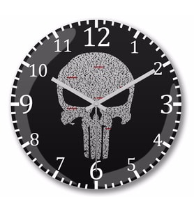 Punisher The Big Bad Punisher Duvar Saati Bombeli Gercek Cam