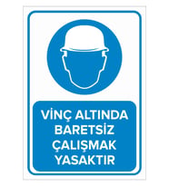 MIGNATIS - Forkliftte Çalışırken Koruyucu Baretini Tak Levhası - Sac Malzeme 50x70cm