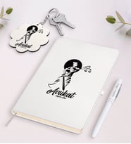 BK Gift Kişiye Özel Avukat Beyaz Defter Kalem ve Anahtarlık Hediye Seti-15 (Model 1)