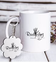 BK Gift Kişiye Özel Mesleki Radyolog Beyaz Kupa ve Anahtarlık Hediye Seti (Model 1)