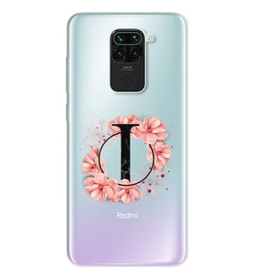Pembe Çiçekli Harf Tasarım Süper Şeffaf Silikon Telefon Kılıfı Xiomai Redmi Note