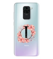 Pembe Çiçekli Harf Tasarım Süper Şeffaf Silikon Telefon Kılıfı Xiomai Redmi Note