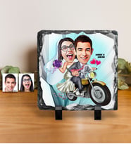 BK Gift Kişiye Özel Gelin Damat Karikatürlü Dekoratif Doğal Taş  8