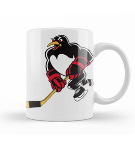 Black Pittsburgh Penguins Kupa Bardak Porselen