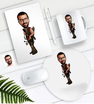 BK Gift Kişiye Özel Bay Okçu Karikatürlü Defter Kalem Kupa Mouse Pad Seti (Model 1)