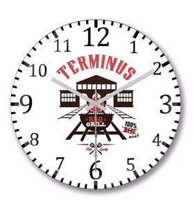 Walking  Dead Terminus  Bbq Grill Duvar Saati Bombeli Gercek Cam