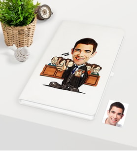 BK Gift Kişiye Özel Bay Avukat Karikatürlü Beyaz Defter - 2