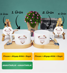 İkili Sevgiliye Sevgililer Günü Hediyesi 13 Kısa Kupa Bardak Anahtarlık