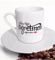 BK Gift Kişiye Özel Online Öğretmen Türk Kahvesi Fincanı-1 (Beyaz)