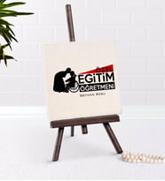 BK Gift Kişiye Özel Özel Eğitim Öğretmeni Şovaleli Doğal Taş-1 (Beyaz)