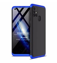 Microsonic Samsung Galaxy M31s Kılıf Double Dip 360 Protective Siyah Mavi