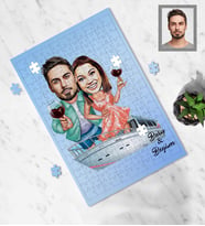 Kişiye Özel Sevgili Karikatürlü A4 99 Parça Puzzle Model 20
