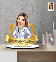 Kişiye Özel Doktor Temalı Hediye Karikatür Ahşap Biblo