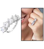 Starlight Diamond Pırlanta Montür 925 Ayar Gümüş Bayan Baget Yüzük