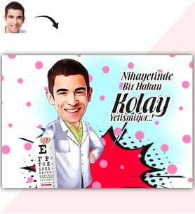 BK Gift Kişiye Özel Bay Göz Doktoru Karikatür Baskılı Yaş Pasta İçin Yenilebilir Şekerli Kağıt  1(Sadece Kağıt)