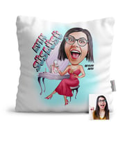 BK Gift Kişiye Özel Evin Süslüsü Karikatür  Yastık  1