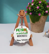 Petrol Ve Doğalgaz Mühendisi Ahşap Anahtarlık