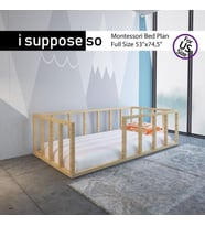 Markaawm Montessori Çocuk Yatak Doğal Çam 90X190 Karyola Yıldız
