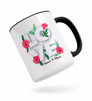 BK Gift Kişiye Özel Love Tasarımlı Siyah Kupa Bardak-3