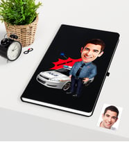 BK Gift Kişiye Özel Bay Trafik Polisi Karikatürlü Siyah Defter - 2