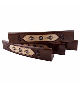 Helena Wood Art Mozaikli Oval Masif Okey Takımı Mazel
