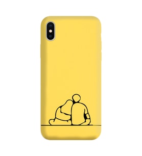 Iphone Xs Max Çizgi Tasarımlı Sarı Lansman Telefon Kılıfı