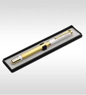 BK Gift Kişiye Özel Kutulu Lüks Altın Yaldız Beyaz Roller Kalem Set Model 1511