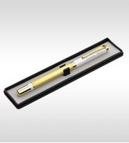 BK Gift Kişiye Özel Kutulu Lüks Altın Yaldız Beyaz Roller Kalem Set Model 1511