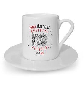 BK Gift Kişiye Özel Sınıf Öğretmeni Türk Kahvesi Fincanı  8